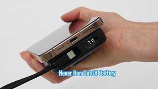 10000mah built in cable power bank with magnetic wireless 5w/7.5w/10w/15w